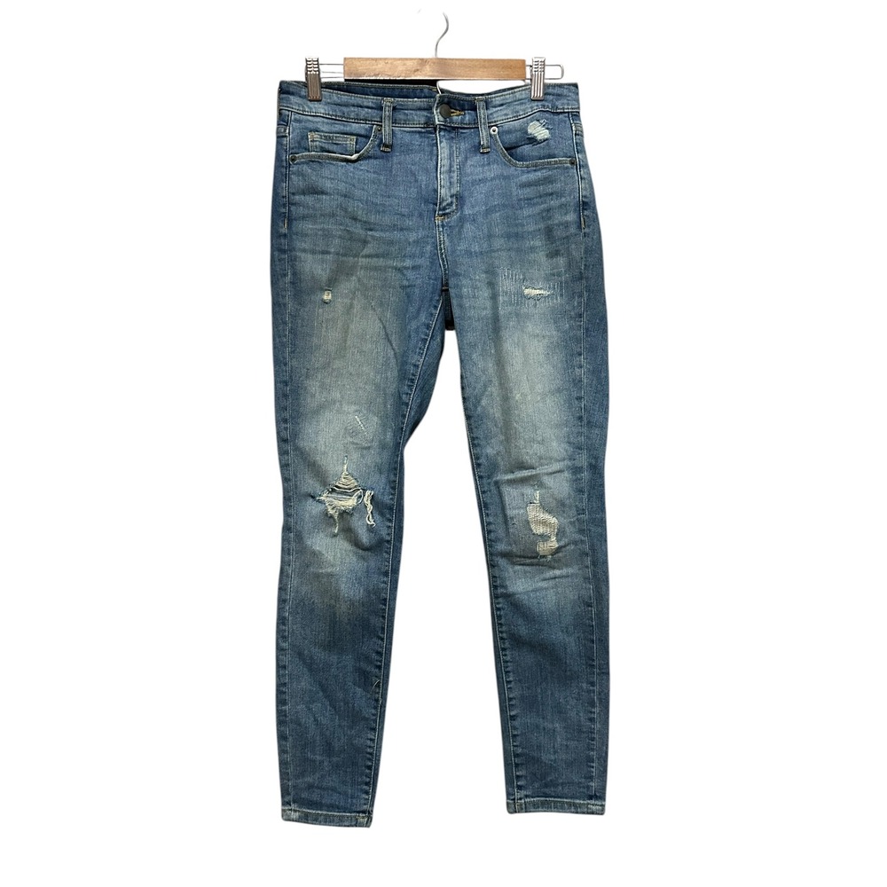 Universal Thread Women's High Rise Skinny Jeans‎ Distressed Blue Wash Size 6 28R